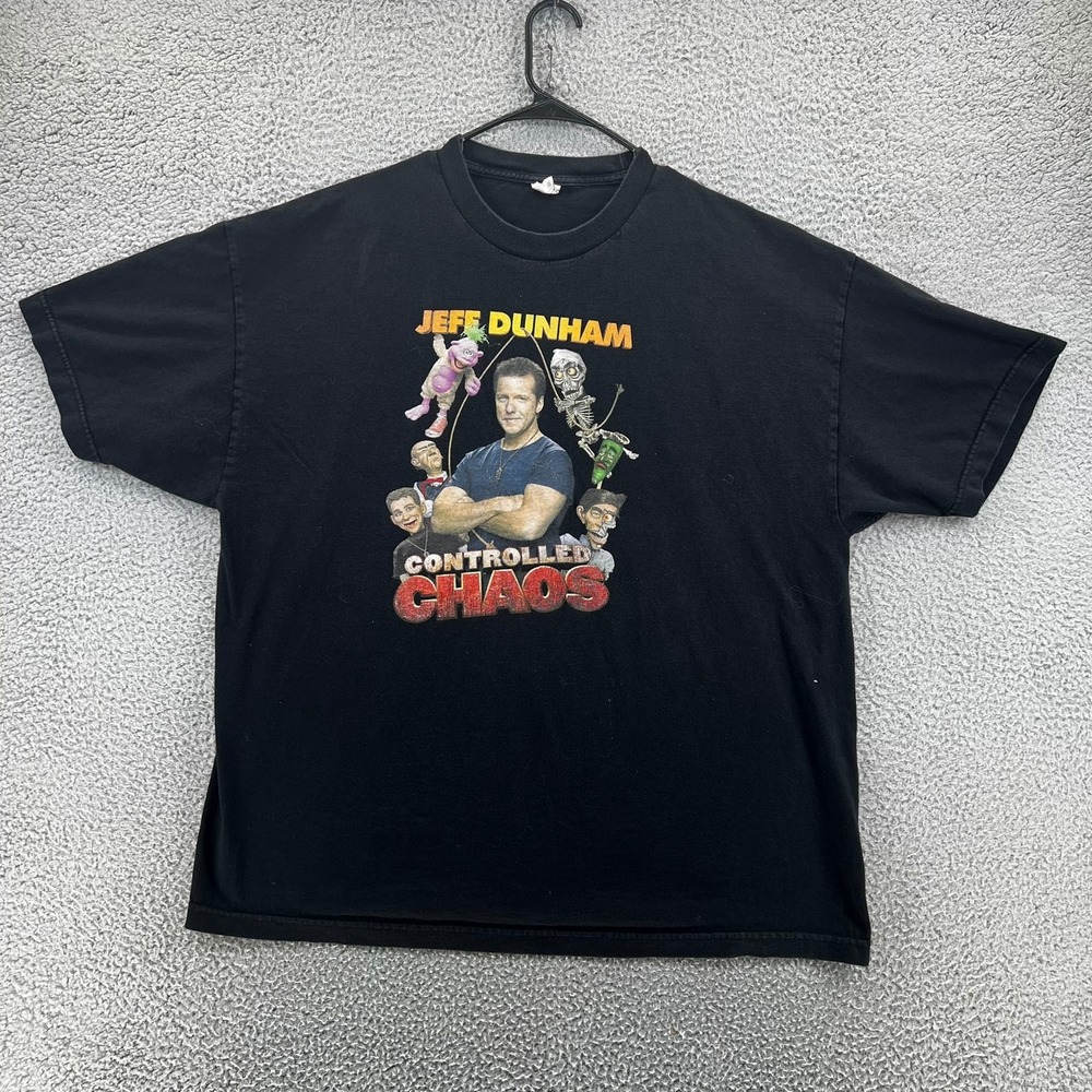 Jeff Dunham Controlled Chaos Tour T-Shirt 2011-2012 Black Comedy Graphic Men 2XL
